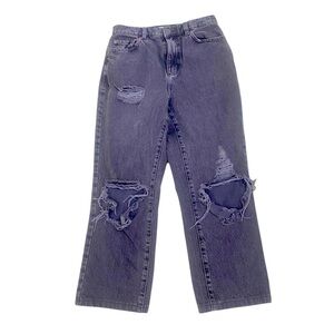 Garage vintage straight charcoal gray distressed denim jeans straight leg sz 28